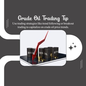 Image depicting crude oil barrels with a rising graph, illustrating a trading tip.