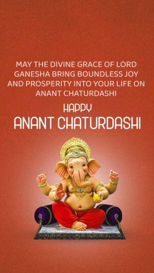 Image of Lord Ganesha with a festive Anant Chaturdashi greeting.