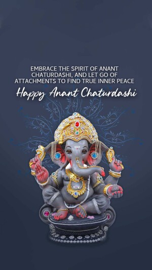 Image of Lord Ganesha with a message for Anant Chaturdashi