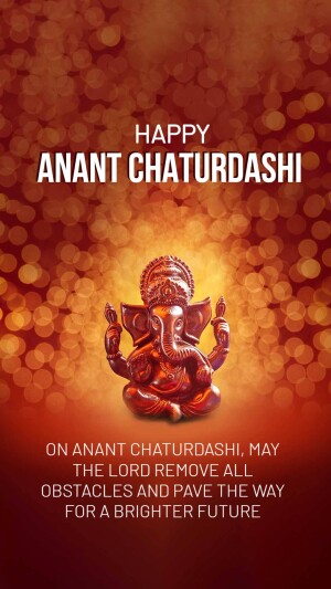 Image of Lord Ganesha with festive lights for Anant Chaturdashi