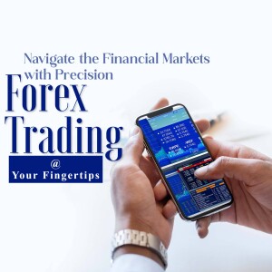 Person holding a smartphone displaying Forex trading charts