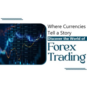 Image depicting Forex trading with charts and text overlay.