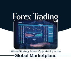 Man holding a tablet displaying forex trading charts and data.