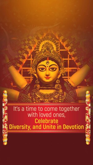 Durga Puja Greetings Branding Post For WhatsApp