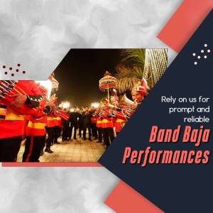 Indian wedding procession with a band baja performance