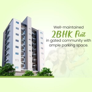 Modern 2BHK flat in a gated community with parking