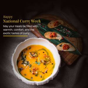 A bowl of curry and curry-topped crostini for National Curry Week