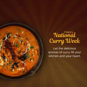 A vibrant image celebrating National Curry Week with a close-up of a delicious curry dish.