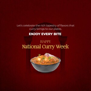 Image celebrating National Curry Week with a bowl of curry.