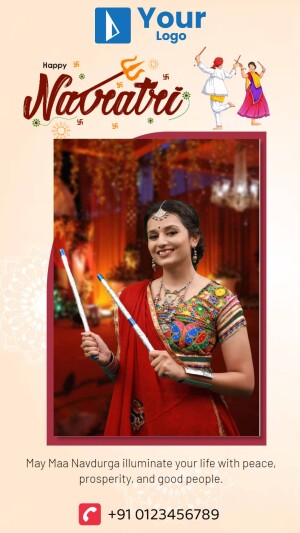 Navratri celebration image with a woman performing Garba dance