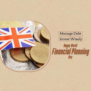 Image depicting coins with a UK flag, promoting financial planning and debt management.