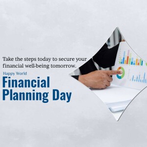 Image depicting a hand pointing to a financial chart with the text 'Financial Planning Day'