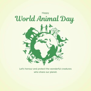 World Animal Day illustration with animals and the Earth