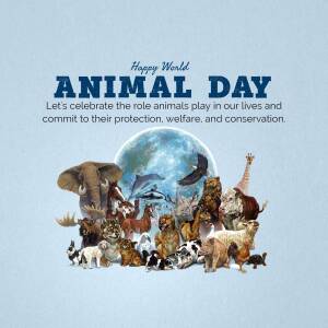 World Animal Day celebration with diverse animal illustrations