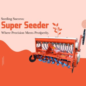 Image of a Super Seeder agricultural machine for precise seed planting.
