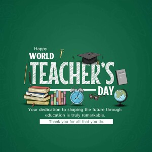 World Teacher's Day illustration with school supplies