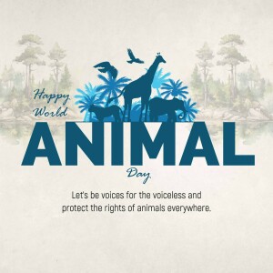 World Animal Day graphic with silhouettes of animals