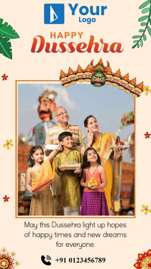 Dussehra celebration with family and festive decorations