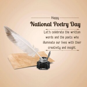 National Poetry Day celebration with quill and ink