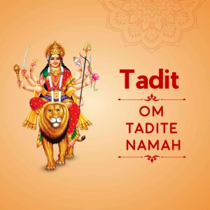 Goddess Durga On Lion - Tadit Namah Flyer For Twitter