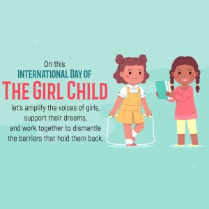 Illustration of two young girls celebrating International Day of the Girl Child