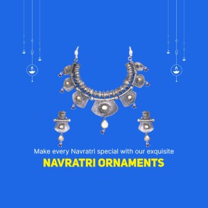Silver Navratri jewelry set with earrings and necklace