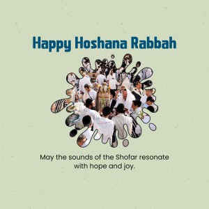 Hoshanah Rabbah celebration with Shofar imagery