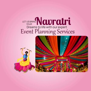 Navratri Event Planning Services Promotional Banner For Google Business Profile