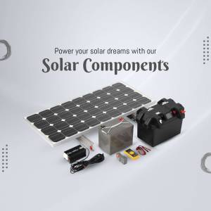 Solar panel, inverter, battery and other components for solar energy system