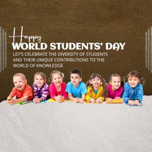 Group of diverse students celebrating World Students' Day