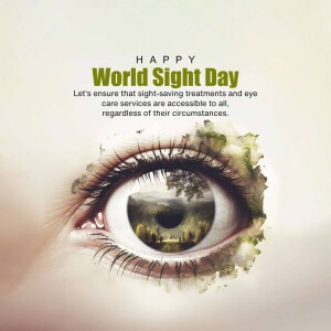 World Sight Day awareness image with an eye containing a landscape