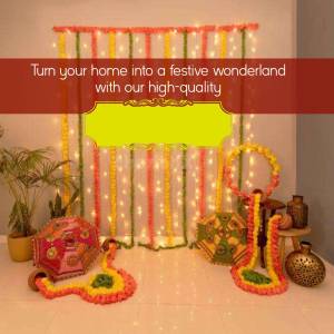 Festive Home Decor With Lights And Flowers Banner For Facebook