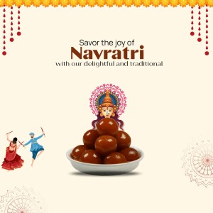 Navratri Festive Sweet Treat Banner For WhatsApp
