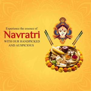 Navratri Puja Thali with Goddess Durga