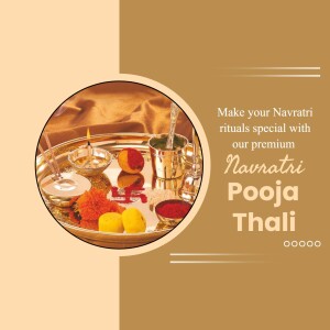 Navratri Pooja Thali - Premium Rituals Flyer For X