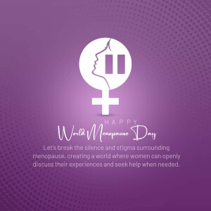 World Menopause Day illustration with female symbol and text