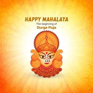 Happy Mahalaya - Durga Puja Greetings Social Media Post For Telegram