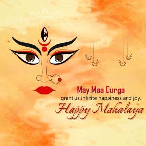 Happy Mahalaya - Maa Durga Creative Design For LinkedIn