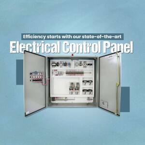 Open electrical control panel with wiring and components visible