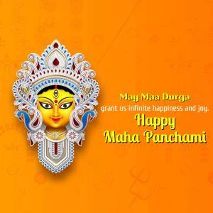 Happy Maha Panchami - Goddess Durga Poster For Twitter