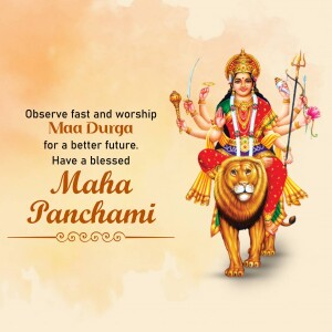 Maa Durga Maha Panchami Greetings Template For Pinterest