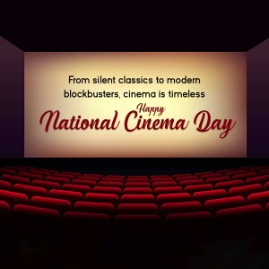 Image celebrating National Cinema Day with a movie theater scene.