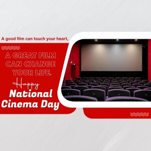 Image promoting National Cinema Day with a movie theater scene and text.