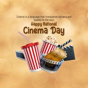 Image celebrating National Cinema Day with popcorn, a drink, and film reel.