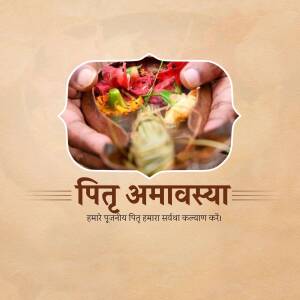 Hands holding a leaf plate with offerings for Pitru Amavasya