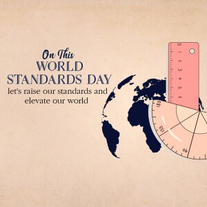 World Standards Day graphic with globe and ruler