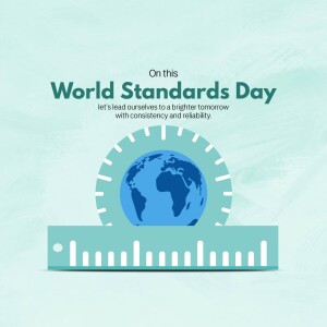 World Standards Day graphic with Earth and measuring tool