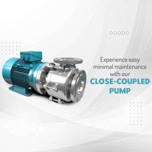 Close-coupled pump with minimal maintenance features