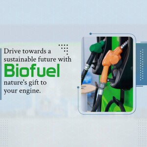 Biofuel pump with text promoting sustainable fuel