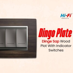 Hi-Fi Electric Dingo Plate switch in a wood finish